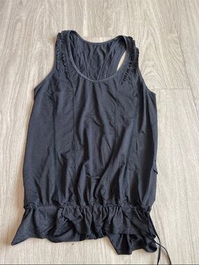 lululemon athletica Black Ruffle-Hem Racerback Tank
